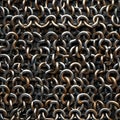 Chain Mail Seamless Pattern, Chain Armour Hauberk Tile Background, Medieval Knight Chainmail Endless Texture