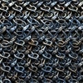 Chain Mail Seamless Pattern, Chain Armour Hauberk Tile Background, Medieval Knight Chainmail Endless Texture Royalty Free Stock Photo