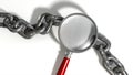 Chain Missing Link Magnifying Glass Royalty Free Stock Photo