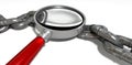 Chain Missing Link Magnifying Glass Royalty Free Stock Photo