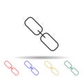 chain multi color style icon. Simple thin line, outline vector of web icons for ui and ux, website or mobile application Royalty Free Stock Photo
