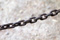 Chain old attached to a steel frame, Chain for towing, Binding bound with iron chains, The bond with steel chains, chains Royalty Free Stock Photo