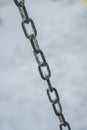 Chain old attached to a steel frame, Chain for towing, Binding bound with iron chains, The bond with steel chains Royalty Free Stock Photo