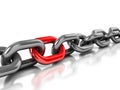 Chain with one red link Royalty Free Stock Photo