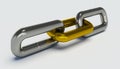 Chain with an oustanding golden link Royalty Free Stock Photo