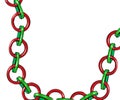 Chain with red and green rings