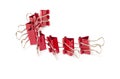 Chain of red paper clips closeup Royalty Free Stock Photo