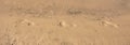 A chain of relief footprints, a trail of footprints of one person. The image of a lonely path in the sand Royalty Free Stock Photo