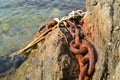 Chain on a rock Royalty Free Stock Photo