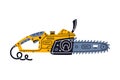 Chain Saw with Steel Toothed Blade as Construction Tool Vector Illustration Royalty Free Stock Photo