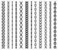 Chain seamless decoration and black pattern set