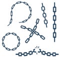 Chain set: crosswise, circular, torn, straight vector