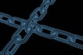 Chain-shaped concept background that expresses blockchain technology, 3d rendering