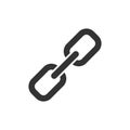 Chain sign icon in flat style. Link vector illustration on white isolated background. Hyperlink business concept Royalty Free Stock Photo