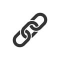 Chain sign icon in flat style. Link vector illustration on white isolated background. Hyperlink business concept Royalty Free Stock Photo