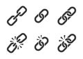 Chain sign set collection icon in flat style. Link vector illustration on white isolated background. Hyperlink business concept