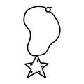 Chain with star pendant. Amulet icon doodle