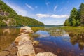 Chain of stones on Jordan Pond.Acadia National Park.Maine.USA Royalty Free Stock Photo