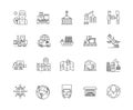 Chain supplies line icons, signs, vector set, outline illustration concept Royalty Free Stock Photo