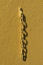 Chain on textred wall Royalty Free Stock Photo