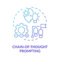 Chain-of-thought prompting blue gradient concept icon Royalty Free Stock Photo