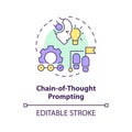 Chain-of-thought prompting multi color concept icon Royalty Free Stock Photo