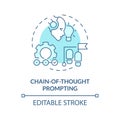 Chain-of-thought prompting soft blue concept icon Royalty Free Stock Photo