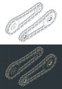 Chain transmission isometric drawings