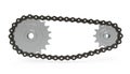 Chain transmission on white background, 3d rendering.