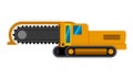 Chain trencher machine minimalistic icon