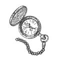 chain watch pocket sketch hand drawn vector Royalty Free Stock Photo
