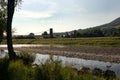 chainbridge over river Tweed at Melrose from Gattonside