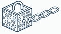 Chained Blocks Representing Blockchain Tech, vector design Generative AI Royalty Free Stock Photo