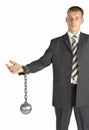 Chained businessman