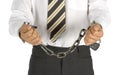 Chained businessman