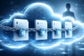 Chained Cloud Files With Padlocks Representing Restricted Access And Controlled Digital Ownership Royalty Free Stock Photo