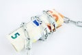 Chained Euro Banknotes Business Idea Royalty Free Stock Photo