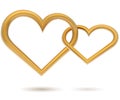 Chained gold hearts