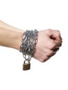 Chained hands Royalty Free Stock Photo