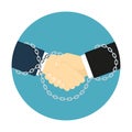 Chained handshake icon Royalty Free Stock Photo