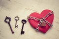 Chained heart with key