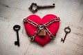 Chained heart with key Royalty Free Stock Photo