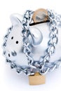 Chained and locked piggy bank Royalty Free Stock Photo