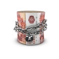 Chained money roll Russian rubles