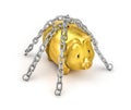 Chained piggy bank Royalty Free Stock Photo