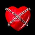 Chained red heart Royalty Free Stock Photo