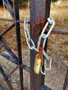 Chained Rusted Metal Gate Royalty Free Stock Photo