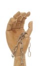 Chained wooden dummy hand