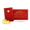 Happy Chinese new year pack 2024 the dragon zodiac sign.