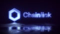 Chainlink cryptocurrency glowing neon sign symbol